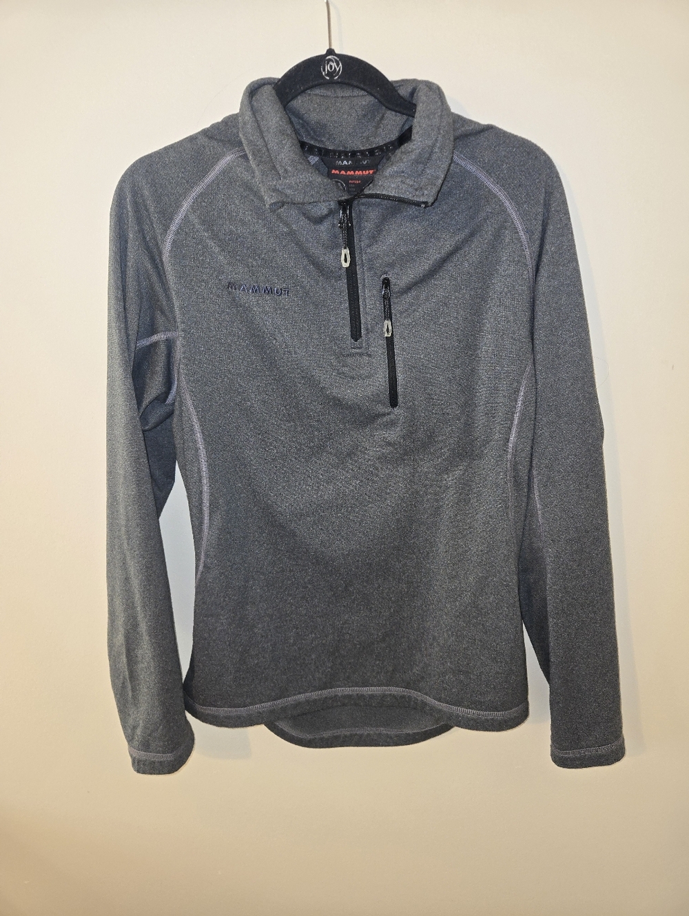 Mammut Sweater L Gray Stretch Performance Outdoor Long Sleeve 1/4 Zip Pullover